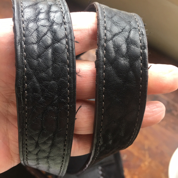 SOLD - COACH RIP AND REPAIR BLACK LEATHER TOTE BAG - Picture 6 of 8